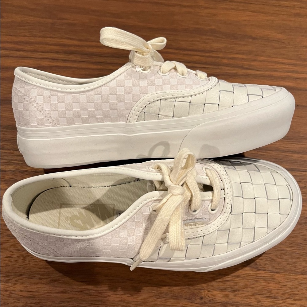 Vans woman woven Authentic platform 2.0 trainers - white